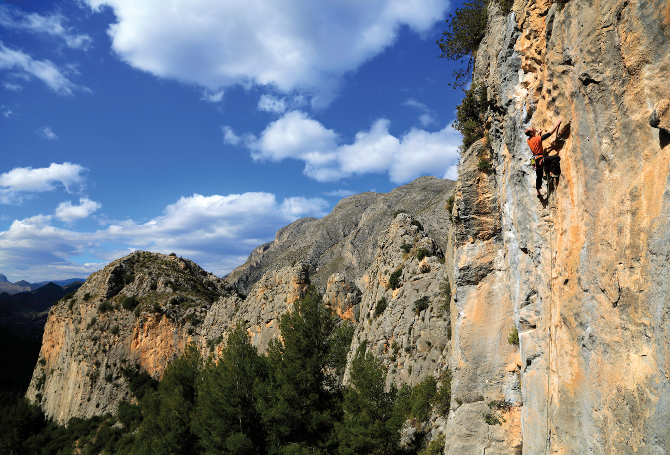  What a stunning place; Bear Essentials (F6b) on the newly developed Bear Sector at Sella. Photo: David Simmonite
